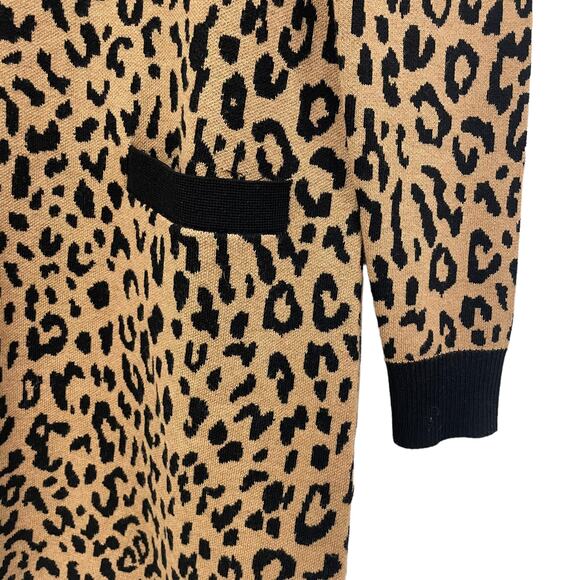 J. Crew Animal Print Knit Sweater Dress Small - Picture 5 of 6